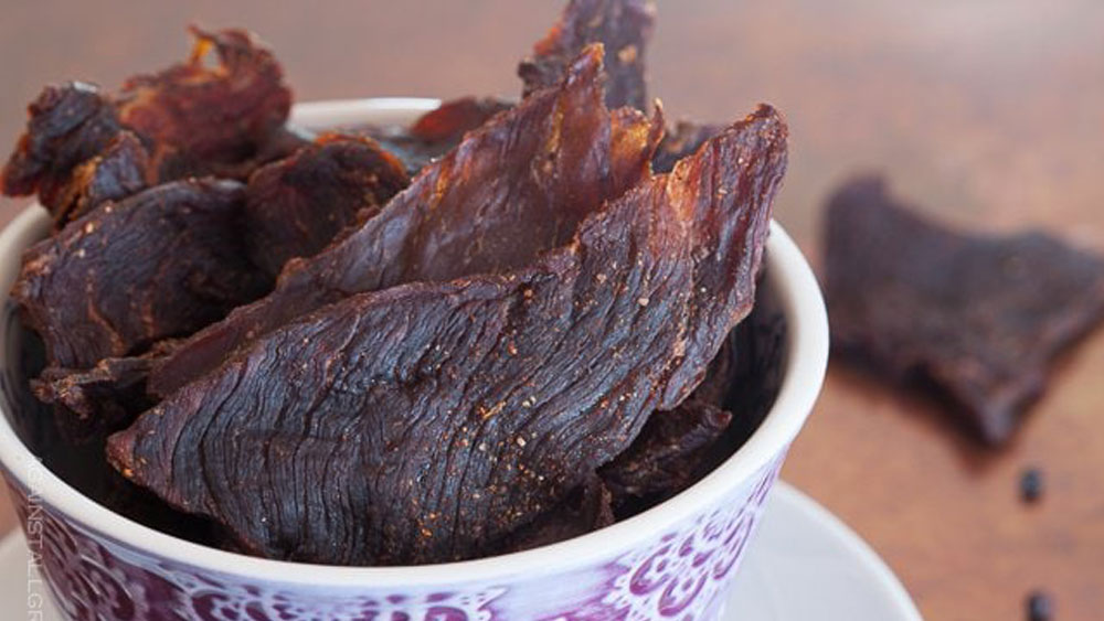 Homemade Beef Jerky in a dish